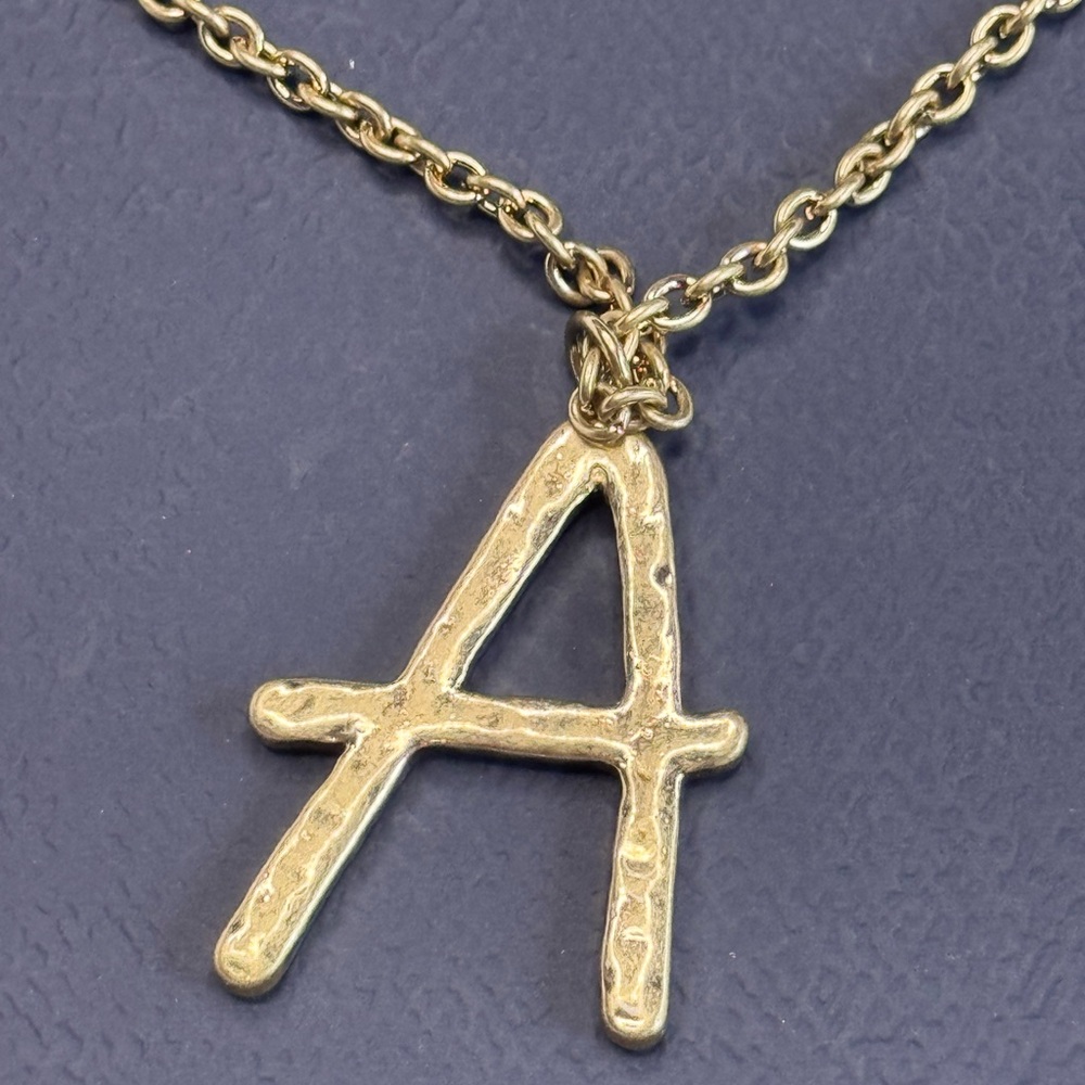 Melrose and Market Gold Multi Chain Necklace with Initial “A” Pendant